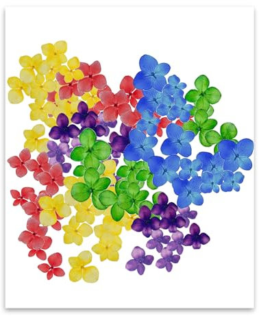 50 Stück Hortensien getrocknete Blumen Gepresste Trockenblumen Natürliche Echte Gepresste Hortensienblüten für Harz, DIY, Handwerk, Duftkerzen, Handgefertigte Seife (4 Farben)