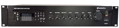 Adastra | RMC120D: Multi Functional Mixer Amplifier Bursting with Features | 100V or Low Impedance, Multi Media Player CD/BT/USB/SD/DAB/FM & 5 input Channels