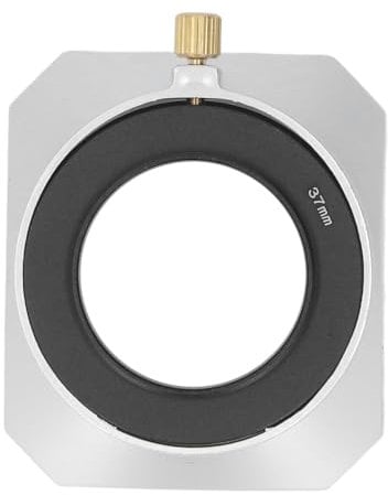 Square Lens Hood Shade,37mm Lens Hood Square Lens,Accessory for Camcorder Digital for DV and Digital Video Camera Lens Filter,Silver(37mm)