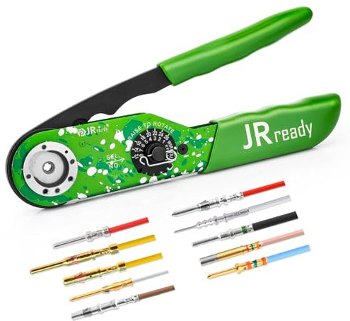 JRready NEW-ASF1G (M22520/1-01) Standard Luftfahrt Crimpwerkzeug Für Das Crimpen Von Pin&Soc Kontakten Deutsch HARTING WAIN TE Series Steckverbinder Einstellbare Crimpzange 12-26 AWG