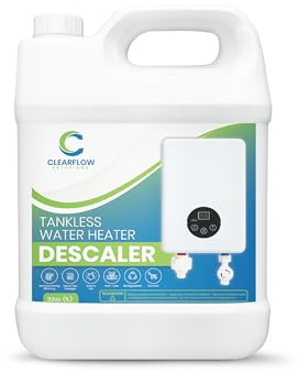 Clearflow Solutions Descalcificador de calentador de agua sin tanque, cuarto de galón (32 onzas) – Descalcificador premium para sistemas de calentador de agua sin tanque, restaura la eficiencia de