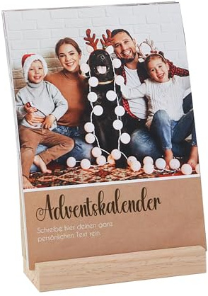 Wackadoo Personalisierter Adventskalender 2025 mit eigenen Fotos und Holzaufsteller Foto zum selbst gestalten personalisierte geschenke, geschenke für Männer, geschenke für Frauen