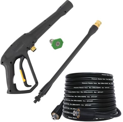 BEAR FORCE High Pressure Water Spray Gun Wand Jet Nozzle Tips & 32FT Hose, Power Washer Water Gun Compatible with Some of Greenworks Karcher Ryobi Homelite Electric Pressure Washer Max 1900 PSI