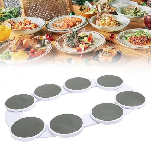 Lazy Susan Turntable for Dining Table,Expandable Desktop Rotating Storage Rack,360° Rotation Party Turntable,Turntable Dinner Tray for Kitchen and Dining Table Portable Food Cup
