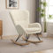 DARDVORLAG Schaukelstuhl mit weichem Lammfellimitat – Beiger Relaxstuhl im Skandi-Stil, gepolstert & ergonomisch, ideal fürs Wohnzimmer, Schlafzimmer (Beige, 100CMX98CMX73CM)