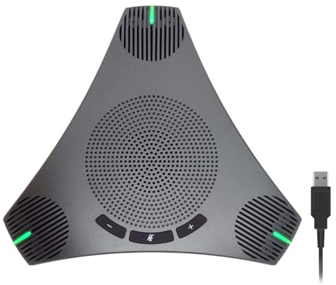 Altoparlante e microfono per conferenze, vivavoce USB con pickup vocale omnidirezionale a 360°, suono Hi-Fi, riduzione dell'eco e del rumore per affari, home office, riunioni online, VoIP/Skype/Team