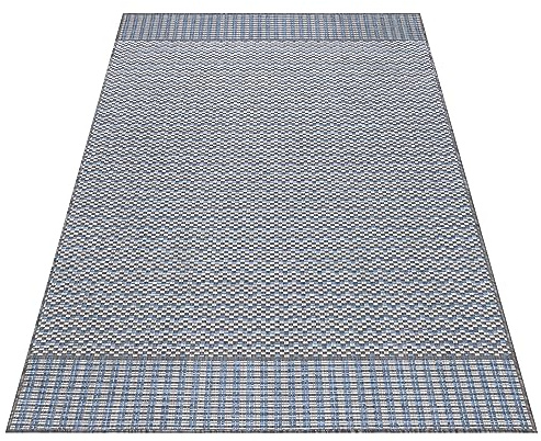 KADIMA DESIGN Balkonteppich Used-Look Vintage-Design Witterungsbeständig Waschbar Langlebig Strapazierfähig Grau 120x170 cm Küche Balkon Terrasse Oeko-TEX Fußbodenheizung geeignet | Como