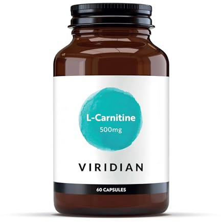 Viridian - L-Carnitine 500mg - 60 Veg Capsules, Vegan | Formed from Amino Acids Lysine & Methionine | Supports Energy & Muscle Function | 100% Active Ingredients | Nutritionist Formulated