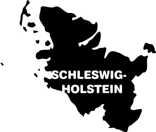 blattwerk-design KFZ-Aufkleber, Schleswig-Holstein, Bundesland, Bundesländer, Deutschland, Fahrzeug-Aufkleber, Auswahl (M070 Schwarz)