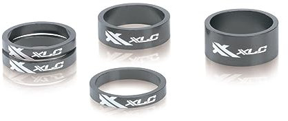 XLC Lenkkopferweiterung A-Head Spacer-Set AS-A02 3x5/1x10/1x15 mm 1 1/8 Zoll, Titan-farbig, 10