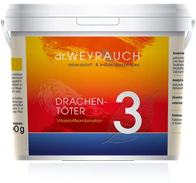 Dr. Weyrauch Nr. 3 Drachentöter | 1 kg | Ergänzungsfuttermittel für Pferde | Mit Nachtkerzensamen