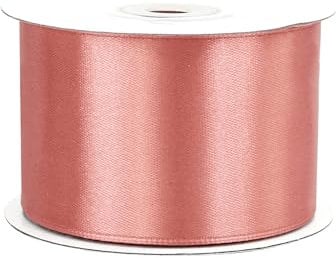 Satinband 50mm x 25m Rolle - FARBAUSWAHL in 3/6/12/18/25/38/50/75/100mm - farbecht & waschbar - Schleifenband für Hochzeit - Geschenkband zum Verpacken Dekorieren Basteln - Rosegold 755
