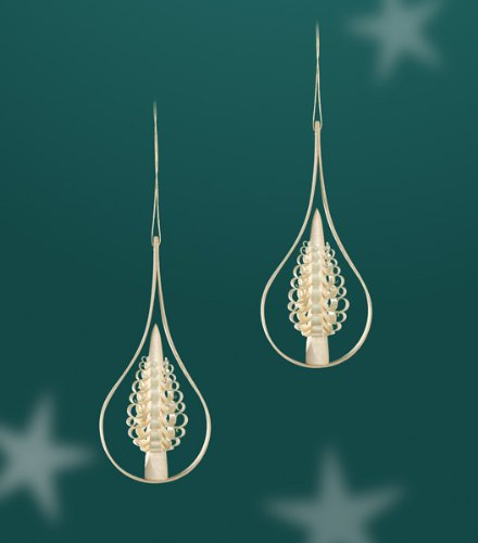 Rudolphs Schatzkiste Baumbehang Tropen mit Spanbaum 2er Set BxHxT=9,5x4x2cm NEU Weihnachten Baumschmuck Holzschmuck Holz Seiffen Erzgebirge Strauchbehang Dekoration