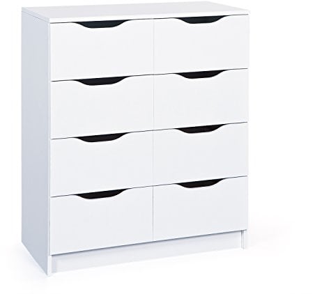 Inter Link – Kommode – 8 Schubladen – Schubladenschrank – Beistellschrank – Sideboard – Melaminbeschichtet – Weiß – Schubladen mit Griffmulden – Westphalen 8H