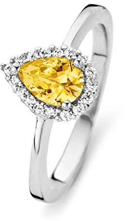 Orphelia Damen-Ring 925 Silber rhodiniert Zirkonia blau Tropfenschliff Gr. 50 (15.9)-ZR-7226/BT/50