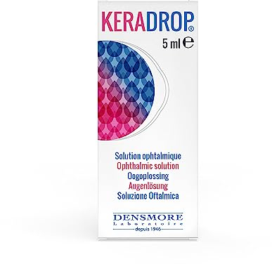 Densmore - Keradrop - Solution Ophtalmique Gêne Oculaire - Etat Inflammatoire, Blépharite, Conjonctivite - Acide Hyaluronique - Flacon 5 ml - Fabriqué en Europe
