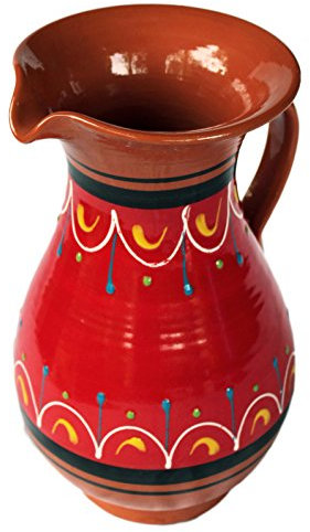 Terracotta rosso, 2 quart Pitcher – dipinto a mano dalla Spagna
