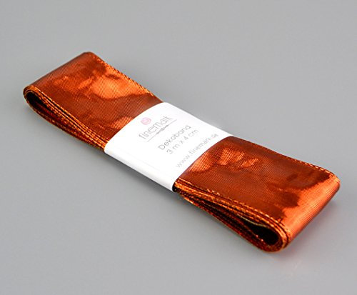 Hochglanz Glossy KUPFER 3 m x 4 cm Drahtkantenband Dekoband glänzend metallic Bronze Geschenkband Weihnachten Schleifenband doppelseitig Glanzband mit Draht