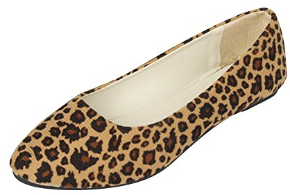 MISSMAO Ladies Everyday Casual Comfort Leopard Print Slip on Ballerinas Ballet Pumps Summer Flat Shoes for Womens,Beige Leopard,EU 39