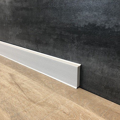 10 Meter Fußleisten | Sockelleisten 60 x 12 mm10650-1236 aus PVC Hartschaum | Kunststoff-Leiste Hell Grau