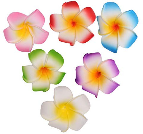 Lurrose 6pcs Hawaiian Plumeria Frangipani Flower Hair Clips Flower Hairpin Plumeria Hair Clip Hair Accessories for Beach Travel Holiday