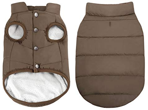 ASENKU Hundemantel Winter Hundemantel wasserdichte mit Geschirr für Grosse Hunde Warme Fleece Hundejacke Winddichte Wintermantel Hund Kleidung 2XL