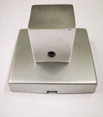 Kit limitatore per porte blindate finitura alluminio anodizzato argento F1 KIT 5035 ROMAKF1 con pomello modello cubetto completo di rosetta quadra e accessori per un corretto fissaggio