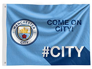 FOCO Officially Licensed Manchester City FC Motivational Slogan Football Club Flag 5X9