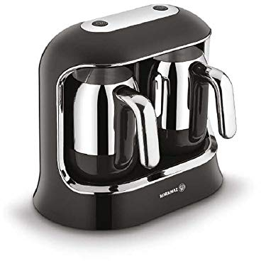 Korkmaz A861-01 türkische Kaffeemaschine, türkische Kaffeekocher Schwarz/Chrom, Energieeffizient, bis zu 8 Tassen