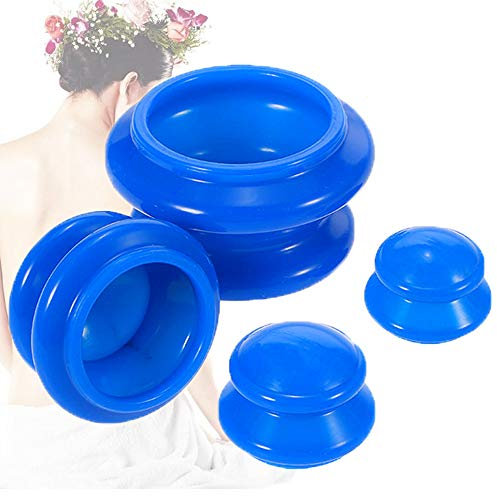 GUANGHUA Set di coppettazione in silicone di 4 dimensioni, per terapia di coppettazione professionale e uso domestico, aspirazione più forte, ideale per massaggi miofasciali, muscoli, nervi, dolori