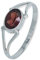 mantraroma Damen Ring 925 Silber Granat facettiert Edelstein rot schlicht modern