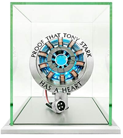 1: 1 Iron Man Arc Reaktor MK2, DIY USB Endprodukt, Schwingungssensor, LED-Lampe, USB-Schnittstelle, keine Montage, keine Fernbedienung, Spielzeug und Geschenke (mit Vitrinenschrank)