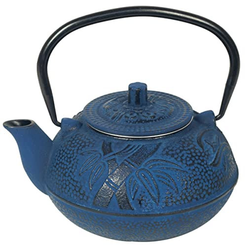 Théière de type japonaise bleue en fonte 0.6 litre