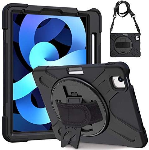 Gerutek Hülle für iPad Air 11 Zoll M3/M2 (2025/2024), iPad Air 5./4. Gen 10,9 2022/2020, iPad Pro 11 Zoll (4./3./2./1.Gen), Stoßfeste Robust Schutzhülle mit Drehbar Stände Stifthalter Schultergurt
