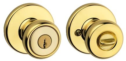 Kwikset 94002-942 Door Knob, Polished Brass