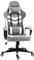 Vinsetto Gaming Chair, Computer Desk Chair with Lumbar Support, Faux Leather Racing Chair with Headrest and Swivel Wheels for Home Office, Grey White