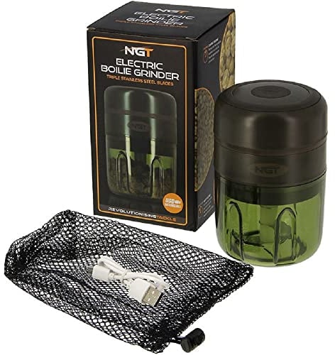 DNA Leisure NGT USB Rechargeable Boilie Bait Grinder Electric 3 Blade Chopper Carp Fishing Tackle 1200mAh Easy Clean