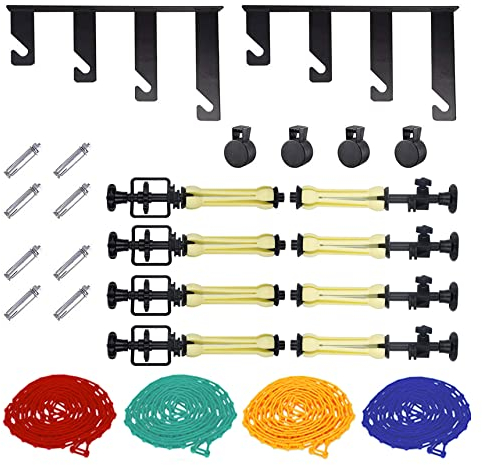 Selens Fotografie 4 Rollen Wandhalterungen Manuelles Hintergrund Unterstützungs System Fotostudio Wandmontage Aufhängesystem, inkl: (4) Ketten, (2) Einzelhaken, (8) Dehnstäbe, (8) Dehnschrauben