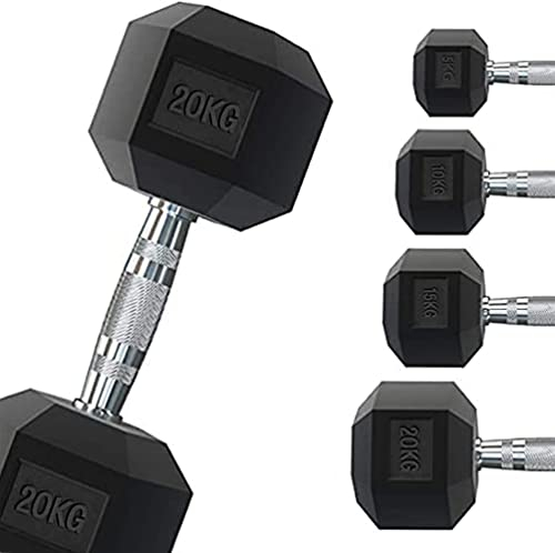 G5 HT SPORT Professionelle gummierte sechseckige Hantel von 1 bis 50 kg | Gewichtheben im Fitnessstudio oder Home Gym | Ergonomischer Rutschfester Griff | einzeln verkauft (1 kg)