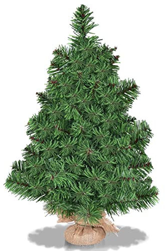 OFFICEJOY 60 cm großer Weihnachtsbaum mit künstlicher Fichte auf Jute-Basis, ideal für Zuhause, Büro, Geschäfte, Urlaubsdekoration
