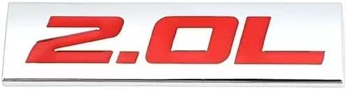 Ethmuntha Aufkleber für Mazda BMW für Honda für Hyundai für Ford Kia 2.0L Logo Aufkleber Emblem Rot 2 Stück