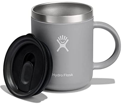 HYDRO FLASK - Tasse Isotherme Café de Voyage 354 ml (12 oz) - Gobelet Isotherme en Acier Inoxydable - Poignée et Couvercle à Pression - Birch