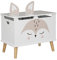 Atmosphera - Kindertruhe Fuchs - Holz und Kiefer - weiß - 53x54-5 cm. - Weiß