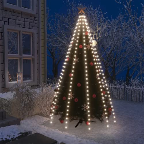 vidaXL Christmas Tree Net Lights with 250 LEDs, Cold White Lighting, Energy-Efficient, Suitable for Indoor & Outdoor Use, Easy Setup with USB Connector