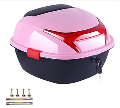 VOBOR Heckbox, Motorrad-Heckbox, Helm, Gepäckaufbewahrung, Topcase, große Kapazität, universell für Elektromobile(Large-Rosa)