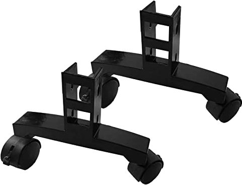 Donkivvy 2 soportes de pie para calentadores infrarrojos, patas ajustables para radiador eléctrico con ruedas, ruedas de radiador eléctrico para un fácil movimiento, color negro