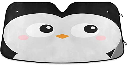 Frontscheibenabdeckung Pinguin-Vogel-Große Augen Windschutzscheibenabdeckung Hält Das Auto Kühler Um Bis Zu Scheibenabdeckung Auto 70x130cm Für Suvs, Cars, Limousinen