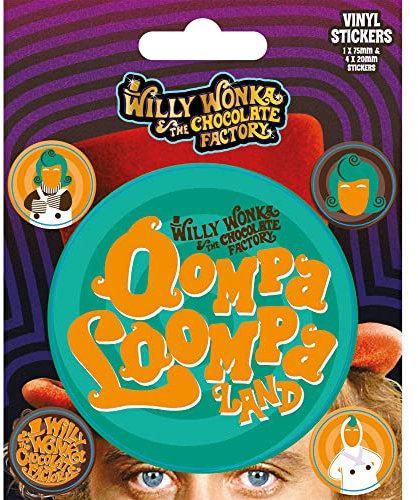 empireposter Willy Wonka - Oompa Loompa - 5 Sticker im Set Aufkleber - 10x12,5 cm