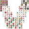 YEJAHY Adventskalender Aufkleber Set, 8 Sticker für Kalender, Geschenkaufkleber Weihnachten, für Adventskalenderzahlen Etiketten selbstklebend - Zahlenaufkleber - Nummern Papiertüten