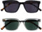 OPULIZE KOI Gafas de Lectura Para el Sol x2 - Rectangular - Lentes Tintadas UV400 - Negro/Transparente - Hombre Mujer - Bisagras de Muelle - SS50-1C +2.00